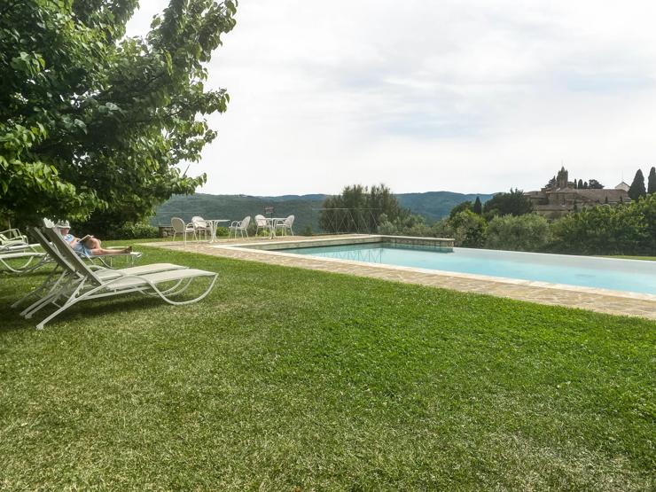 The pool at the Villa Le Barone in Tuscany.