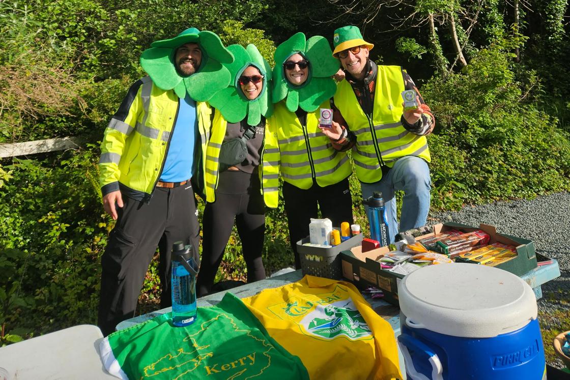 The Backroads team, ready to support riders at their rest stop.