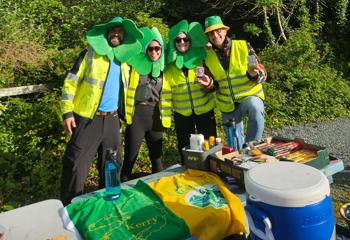 The Backroads team, ready to support riders at their rest stop.