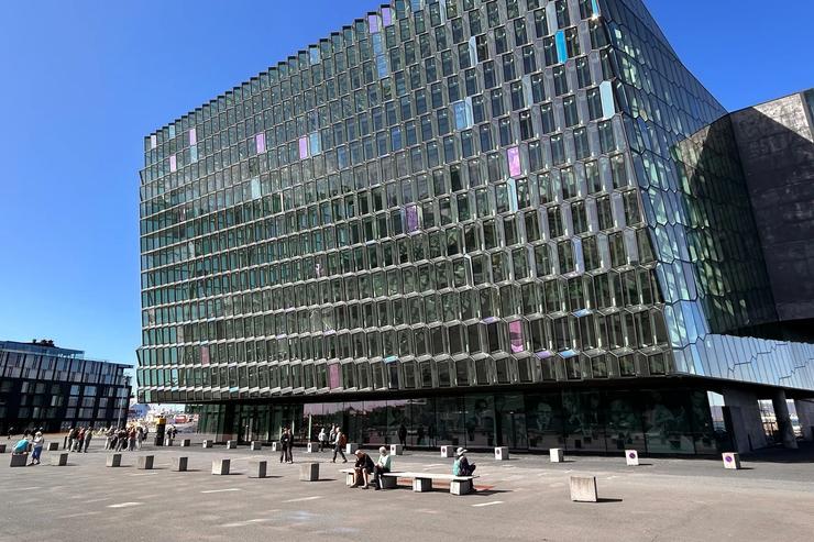 The Harpa Concert Hall in Reykjavik, Iceland.