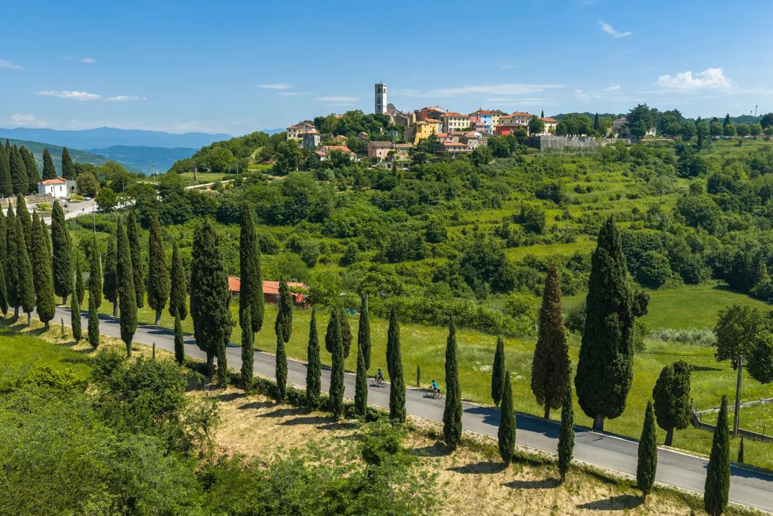 Biking through the beautiful landscapes of Croatia.