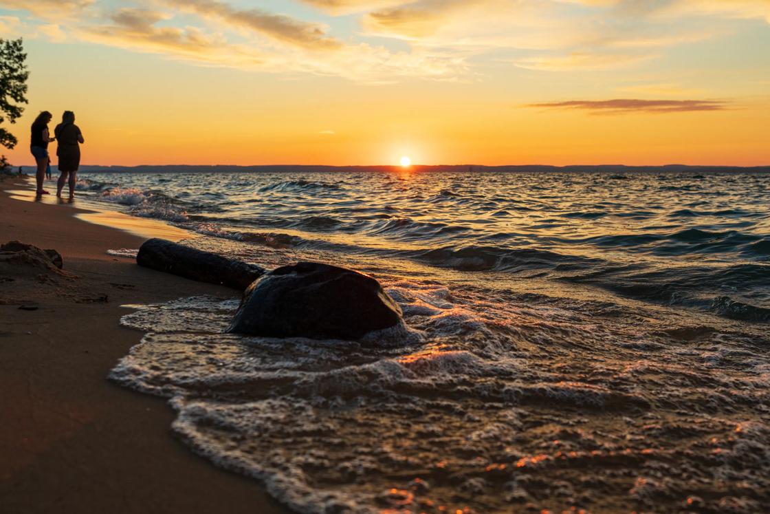 Sunset over the Great Lakes of Michigan