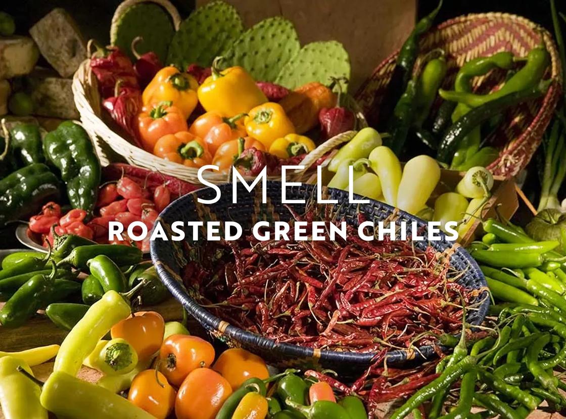 Roasted green chiles are the official state aroma of New Mexico. It fills the air in September.
