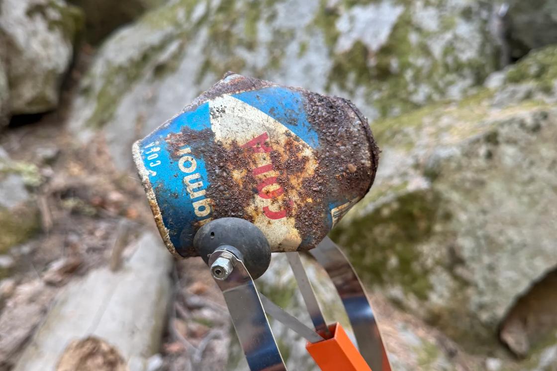 Volunteers removed trash, like this aluminum can, from around Mirror Lake during Yosemite FaceLift 2026.