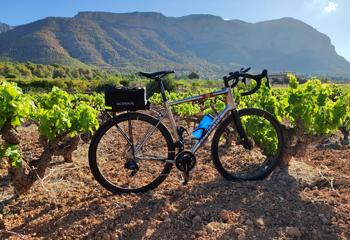 The Backroads custom-made titanium bicycle.