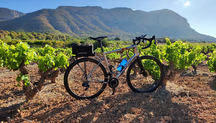 The Backroads custom-made titanium bicycle.