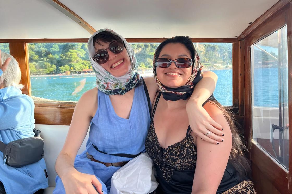 Backroads staff Corinne and Andreina on the Cinque Terre & Tuscany Dolce Tempo Walking Trip.