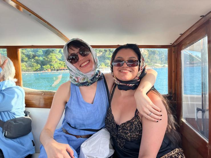 Backroads staff Corinne and Andreina on the Cinque Terre & Tuscany Dolce Tempo Walking Trip.